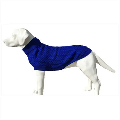 Cableknit Pet Jumper Blue