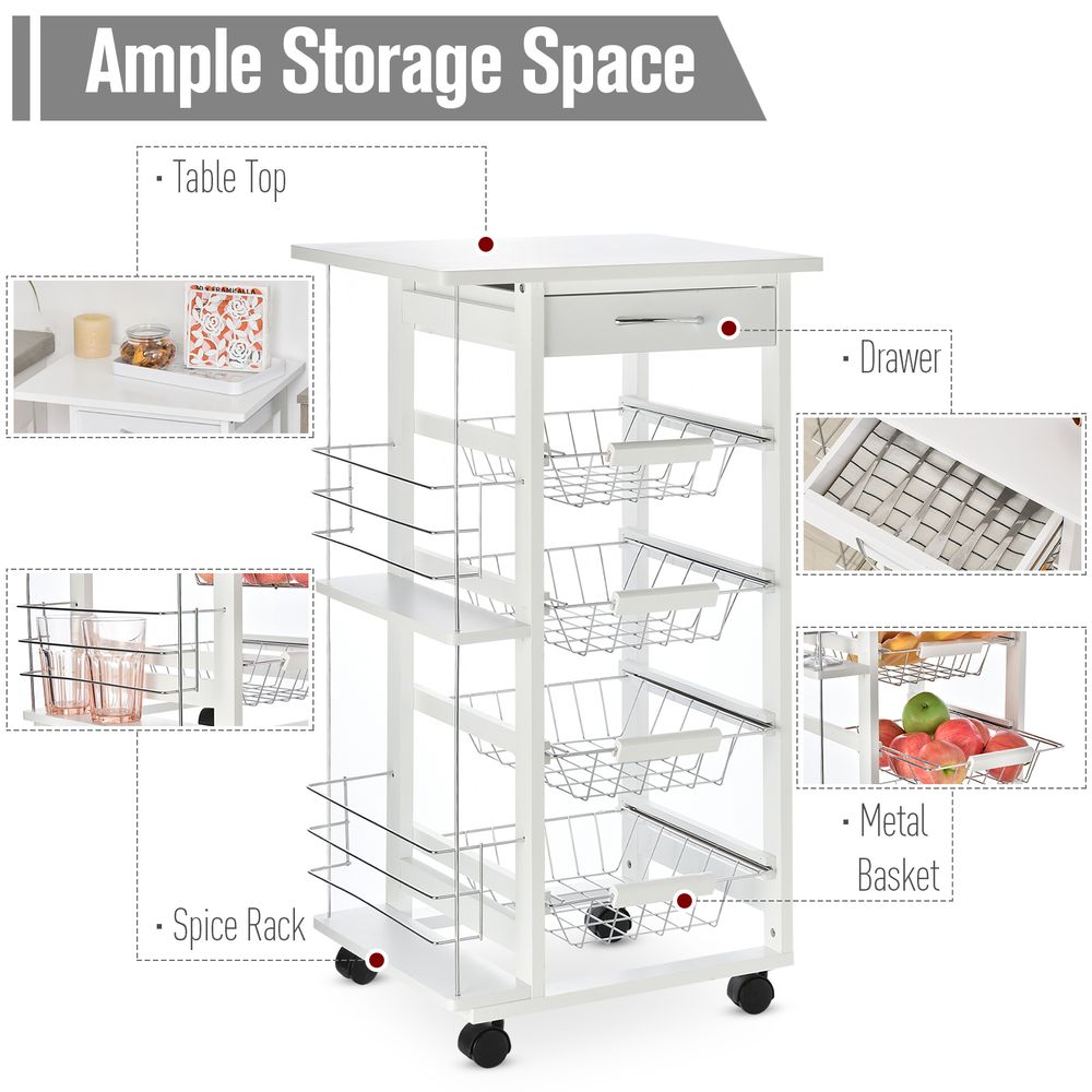 Island Trolley in White