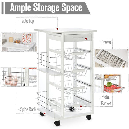 Island Trolley in White