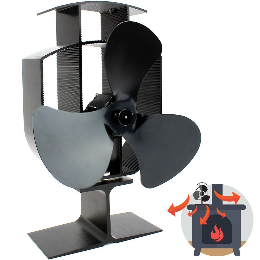 Stove Fan 3 Blade Heat Powered