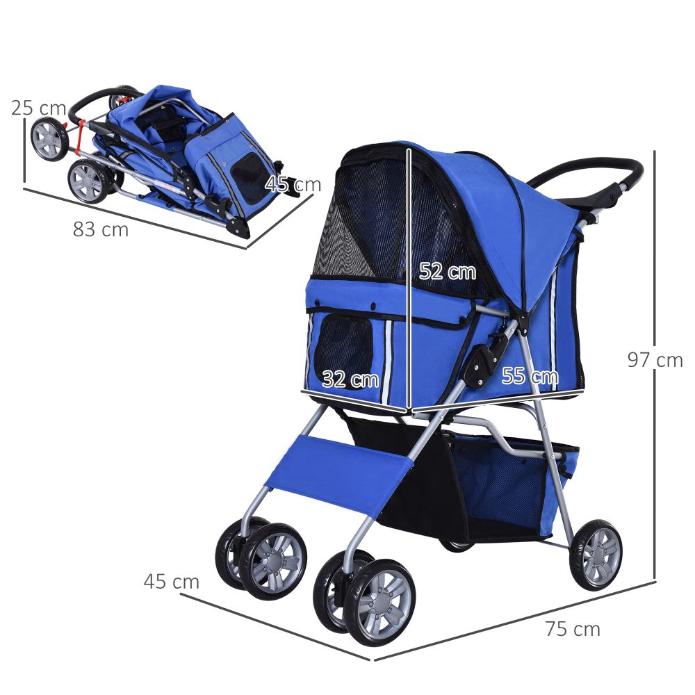 Pet Stroller Blue