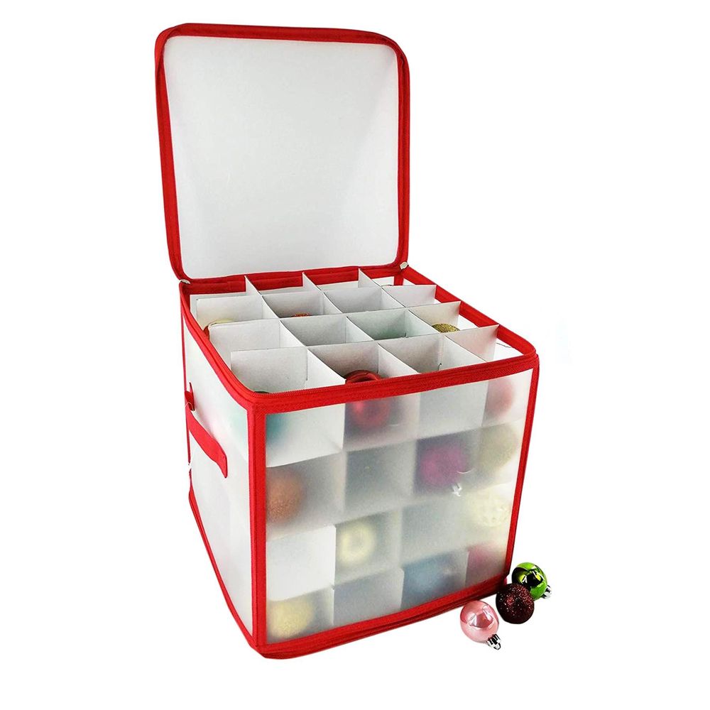 Christmas Bauble Decoration Storage Box with Handle 2 Pack